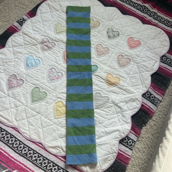 Abercrombie Y2K 2000’s Green Blue Striped Scarf Winter Accessories Bratz 42” - Picture 3 of 8